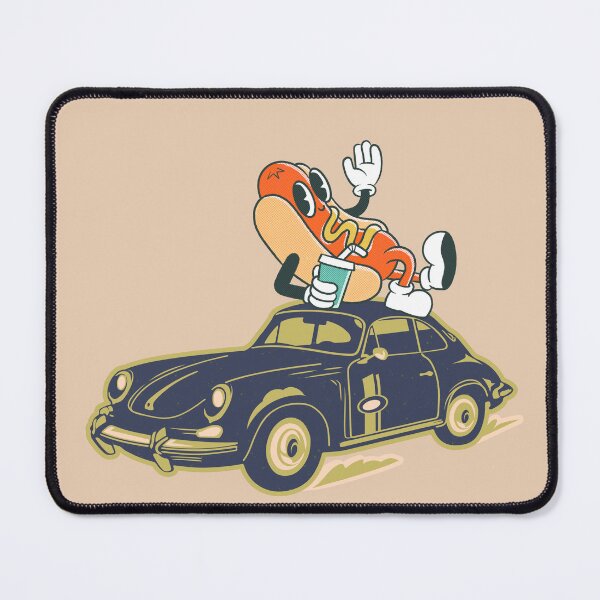 Item preview, Funny Hot Dog on Classic Car designed and sold by A touch of creativity.