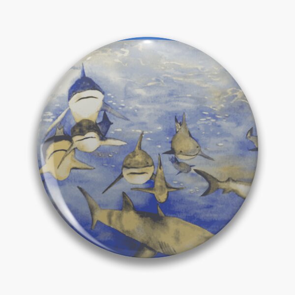 Item preview, Oceanic Shark Pack Watercolor Art designed and sold by WildPalitteArt.