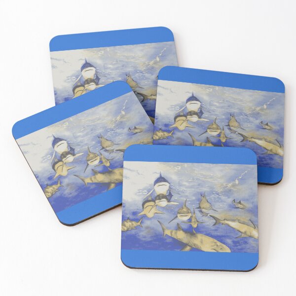 Item preview, Oceanic Shark Pack Watercolor Art designed and sold by WildPalitteArt.