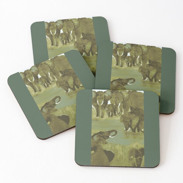 Item preview, Majestic African Elephant Herd Art designed and sold by WildPalitteArt.