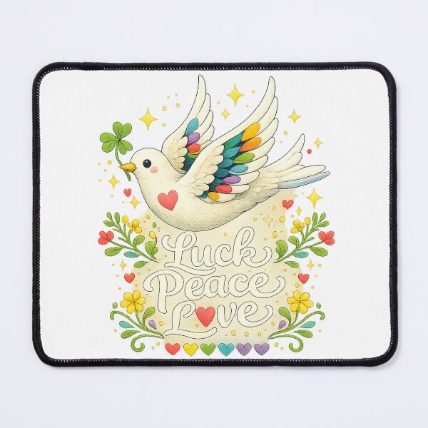Item preview, Lucky Dove With Four Leaf Clover Floral Design designed and sold by QuiteOrbit.