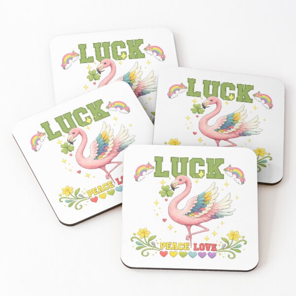 Item preview, Luck Peace Love Cute flamingo designed and sold by QuiteOrbit.