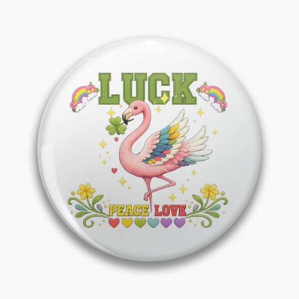 Item preview, Luck Peace Love Cute flamingo designed and sold by QuiteOrbit.