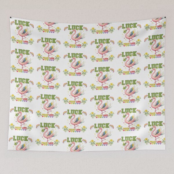 Item preview, Luck Peace Love Cute flamingo designed and sold by QuiteOrbit.