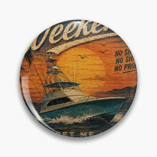 Item preview, Vintage Weekend Boating Sunset Retro Boat Graphic | Nautical Paradise Distressed T-Shirt Design designed and sold by S06PMarketing.