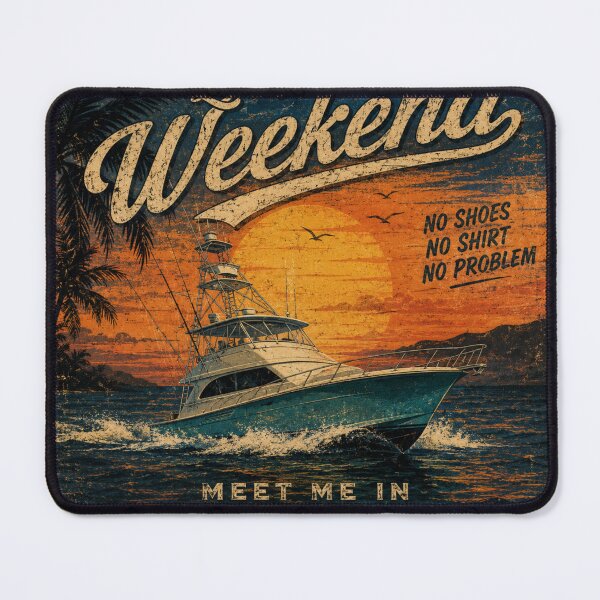 Item preview, Vintage Weekend Boating Sunset Retro Boat Graphic | Nautical Paradise Distressed T-Shirt Design designed and sold by S06PMarketing.