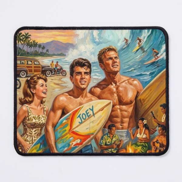 Item preview, Ride the Wild Surf Retro Movie Poster Art Print designed and sold by Art's Diner.
