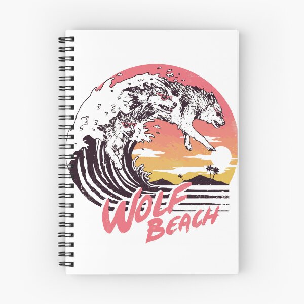 Item preview, Retro Wolf Beach Summer Aesthetic Sunset Graphic designed and sold by Redvibeco.