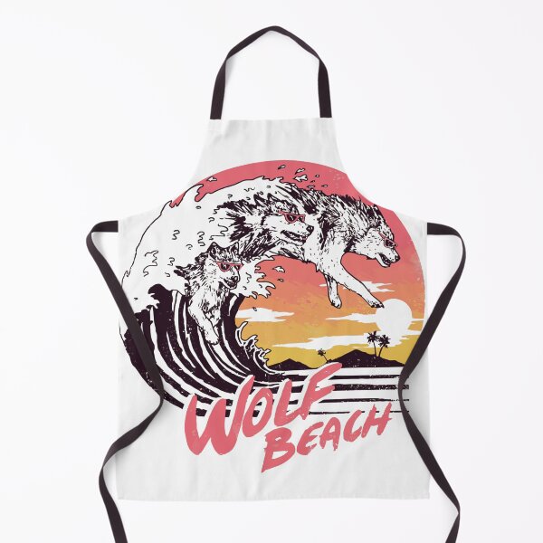 Item preview, Retro Wolf Beach Summer Aesthetic Sunset Graphic designed and sold by Redvibeco.