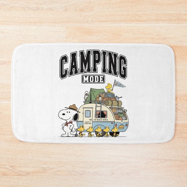 Item preview, Camping in Cute Trailer with Dog designed and sold by The Retromotel.