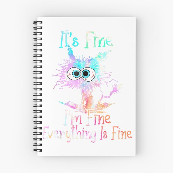 Item preview, It's Fine I'm Fine Everything is Fine Shirt Tie Dye Cat T-Shirt designed and sold by Voila-creative.