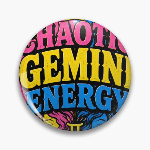 Item preview, Chaotic Gemini Energy Funny Vintage Badge Sticker designed and sold by RedRubyBubble.