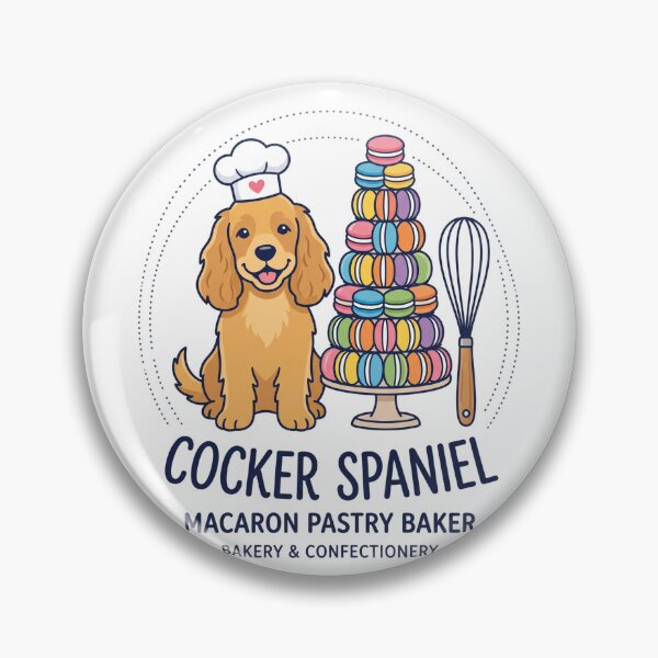 Item preview, Cocker Spaniel Macaron Pastry Baker French Cookie designed and sold by PictoVibe.