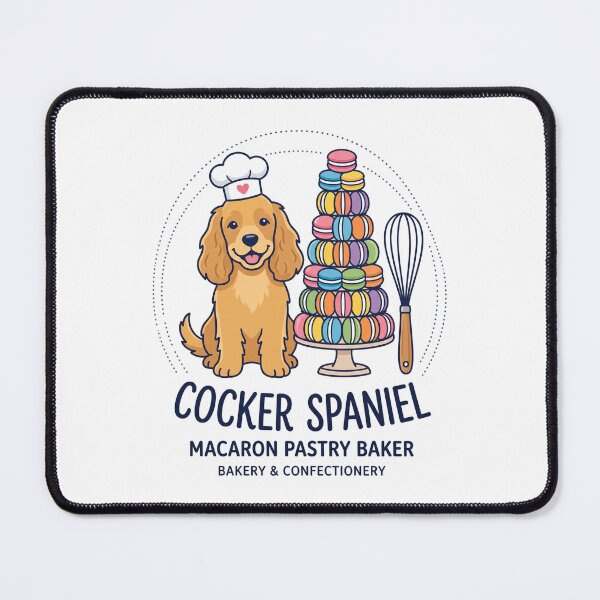 Item preview, Cocker Spaniel Macaron Pastry Baker French Cookie designed and sold by PictoVibe.