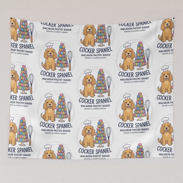 Item preview, Cocker Spaniel Macaron Pastry Baker French Cookie designed and sold by PictoVibe.