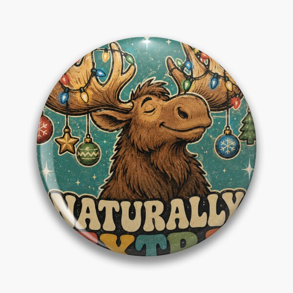 Item preview, Moose Naturally Extra Funny Vintage Badge Sticker designed and sold by RedRubyBubble.