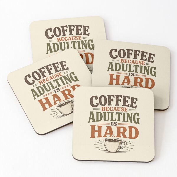 Item preview, Coffee Because Adulting Is Hard Funny Retro Coffee Lover Vintage Caffeine designed and sold by piketo.