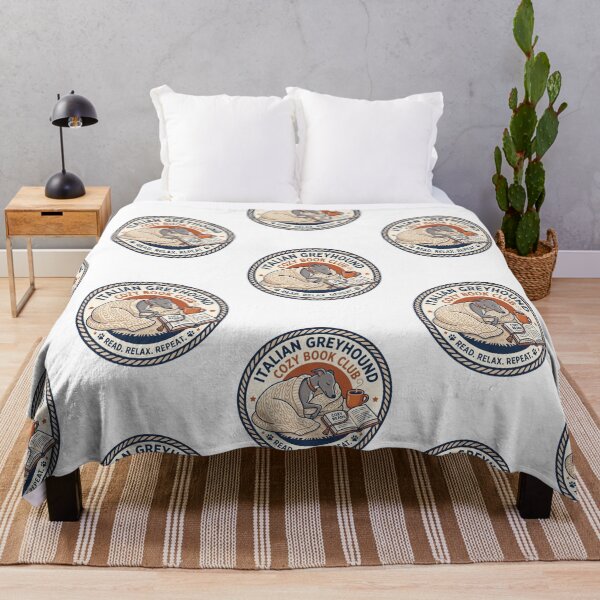 Aperçu de l'œuvre Roman de couverture pour club de lecture cosy avec un lévrier italien créée et vendue par PictoVibe.