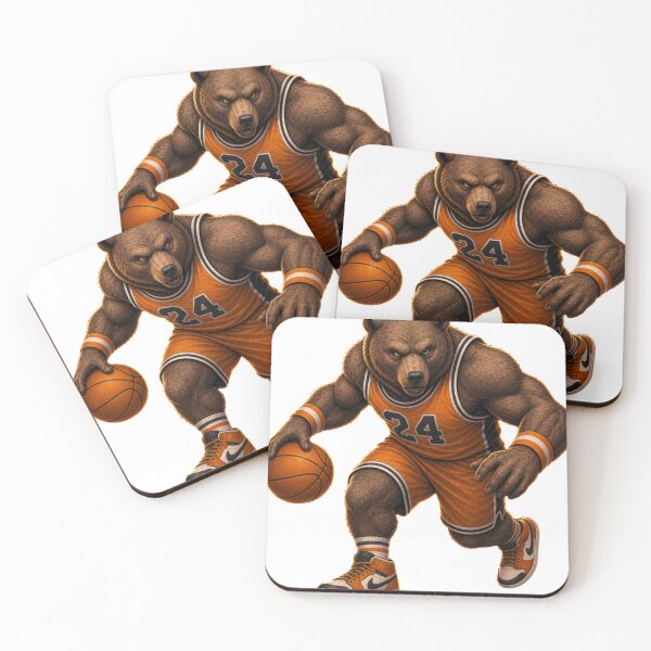 Item preview, Retro Bear Basketball Mascot Orange Jersey Graphic designed and sold by Centaurosticker.