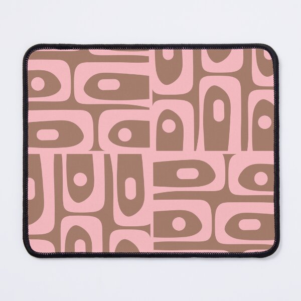 Item preview, Mid Century Modern Abstract Geometric Piquet Multi Pattern in Mocha Brown and Blush Pink designed and sold by kierkegaard.