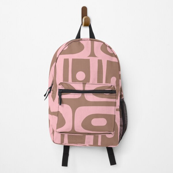 Item preview, Mid Century Modern Abstract Geometric Piquet Multi Pattern in Mocha Brown and Blush Pink designed and sold by kierkegaard.