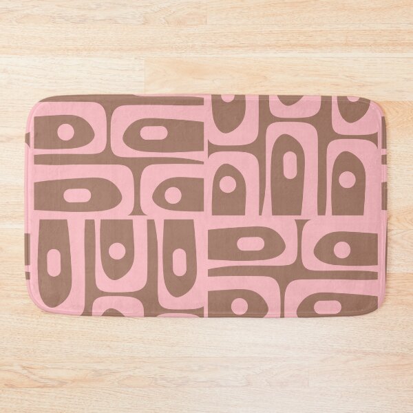 Item preview, Mid Century Modern Abstract Geometric Piquet Multi Pattern in Mocha Brown and Blush Pink designed and sold by kierkegaard.