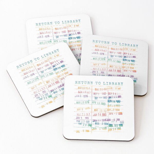 Item preview, Library Card Vintage Book Due Date Bookish Rainbow Reading T-Shirt designed and sold by Othinus.