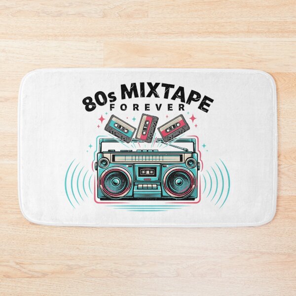 Item preview, Retro Boombox & Cassettes – 80s Vibes Only Neon Boombox Design designed and sold by Midnight Veil Designs.