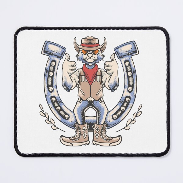 Item preview, Funny Cowboy Cat Lucky Horseshoe T-Shirt | Western Kitty Vintage Ranch Graphic Tee designed and sold by phsycartwork.