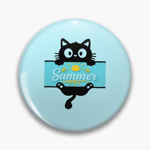 Item preview, Cute Black Cat Peeking Summer Sun Beach Sign Art designed and sold by hoodiehood.
