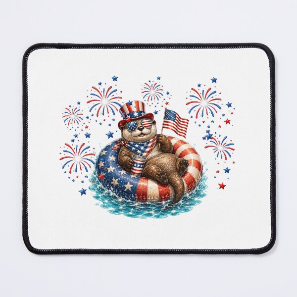 Item preview, 4th of July Cute Otters American Flag Vintage Otter Lover designed and sold by QuiteOrbit.