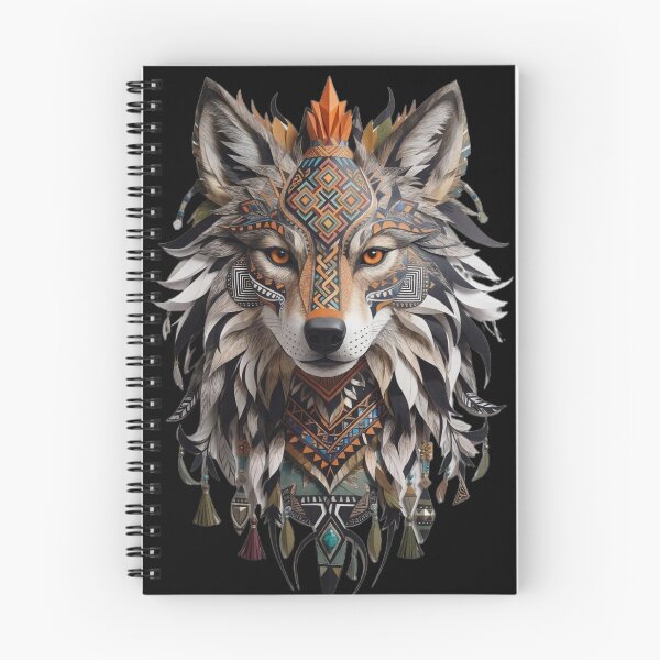 Item preview, Geometric Native Tribal Wolf Chief Illustration Art designed and sold by ShadowSketch-HP.