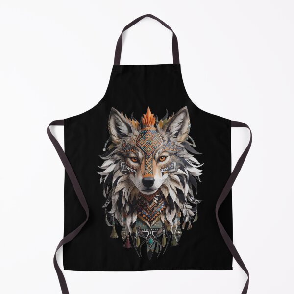Item preview, Geometric Native Tribal Wolf Chief Illustration Art designed and sold by ShadowSketch-HP.