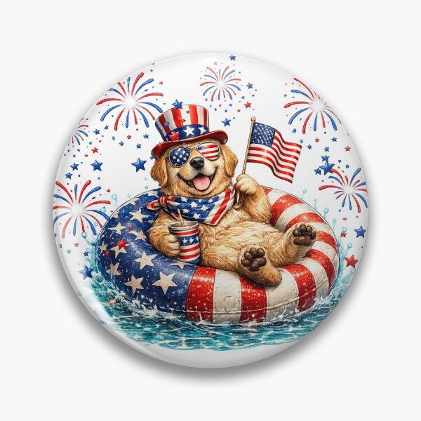 Item preview, Cute Dog American Flag 4th of July designed and sold by QuiteOrbit.
