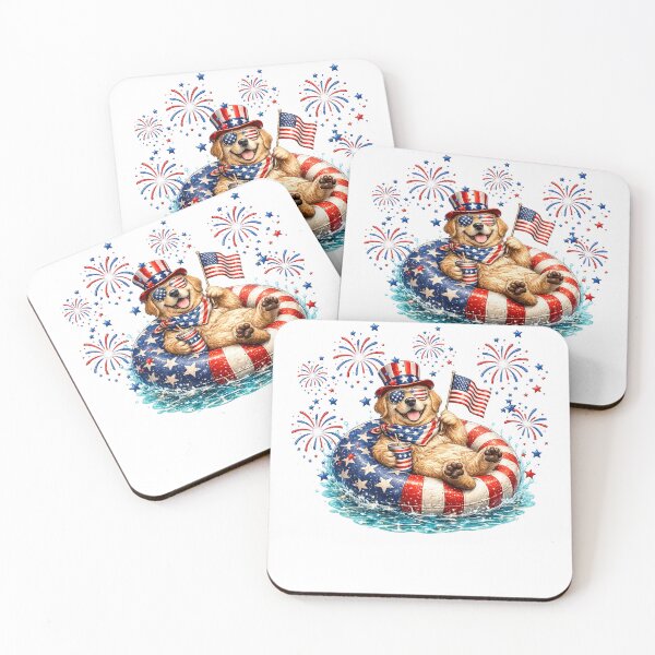 Item preview, Cute Dog American Flag 4th of July designed and sold by QuiteOrbit.