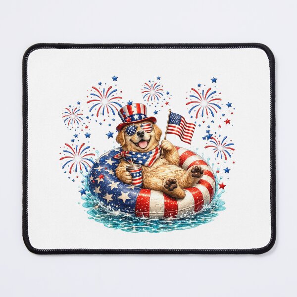 Item preview, Cute Dog American Flag 4th of July designed and sold by QuiteOrbit.