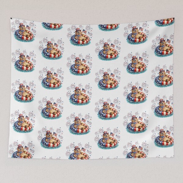 Item preview, Cute Dog American Flag 4th of July designed and sold by QuiteOrbit.