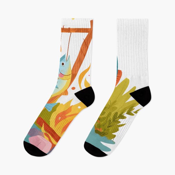 Item preview, Campfire with Grilled Fish designed and sold by AMIDATORA.