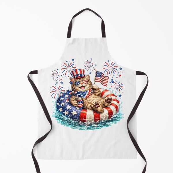 Item preview, Cute Cat American Flag 4th of July designed and sold by QuiteOrbit.
