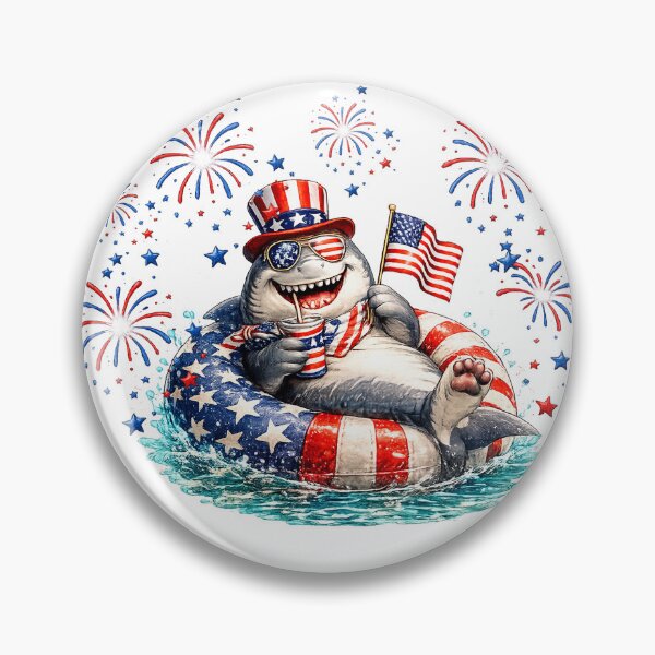 Item preview, cute Shark 4th of july Firework designed and sold by QuiteOrbit.