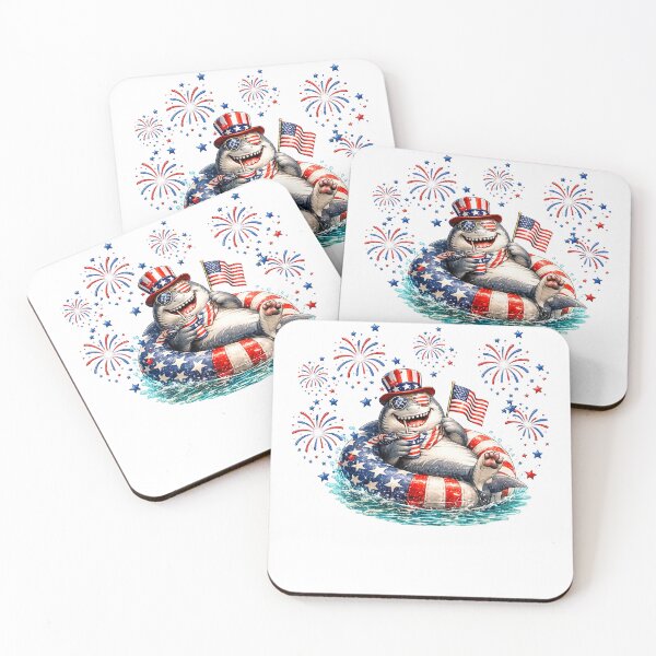 Item preview, cute Shark 4th of july Firework designed and sold by QuiteOrbit.
