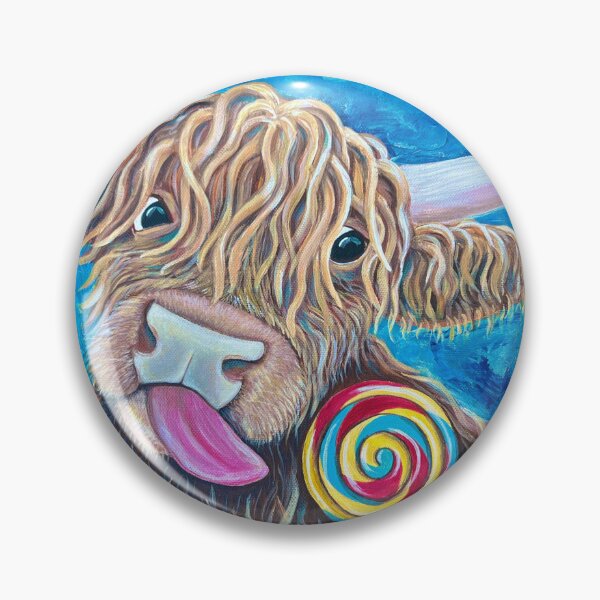 Item preview, Highland Cow licking a Lollipop  designed and sold by Bluelizardcanva.