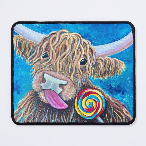Item preview, Highland Cow licking a Lollipop  designed and sold by Bluelizardcanva.