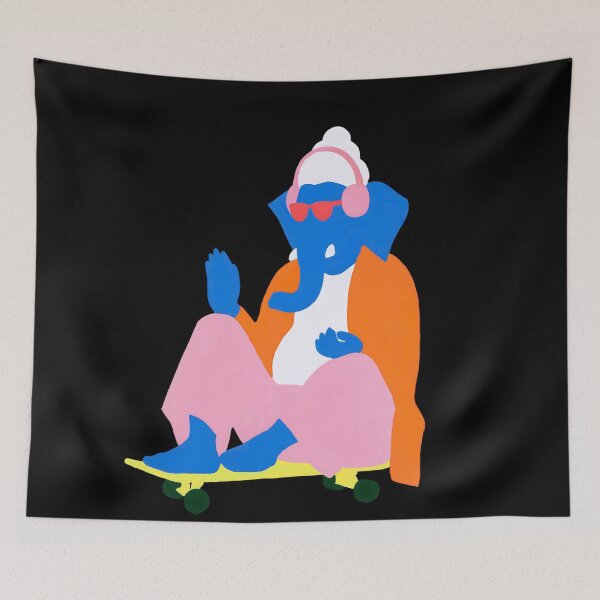 Item preview, Ganesha Skateboard Minimalist Color Blocking Pop Art designed and sold by PANNARUK THAILAND.