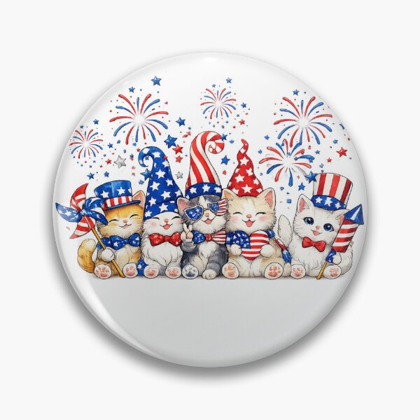 Item preview, 4th of July Cute Cats American Flag Vintage Cat Lover  designed and sold by QuiteOrbit.