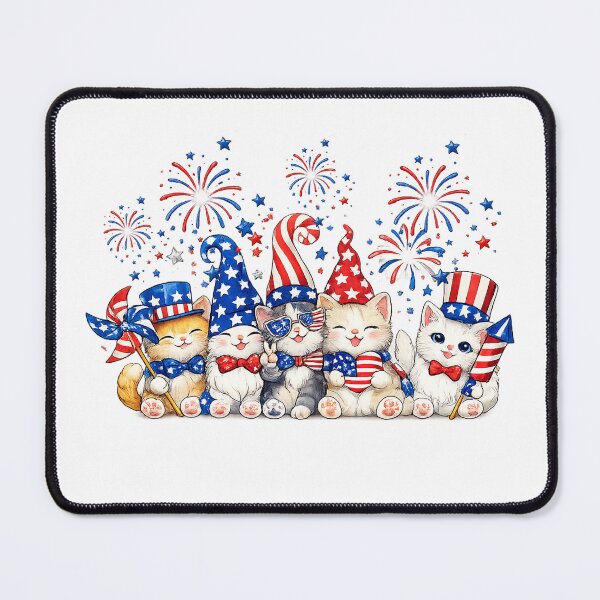 Item preview, 4th of July Cute Cats American Flag Vintage Cat Lover designed and sold by QuiteOrbit.