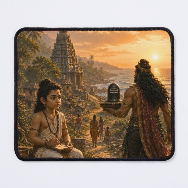Item preview, Lord Ganesha and Ravana – The Sacred Atma Linga Series. The Divine Disguise – Lord Ganesha Appears as a Young Brahmin Boy designed and sold by Homyar.