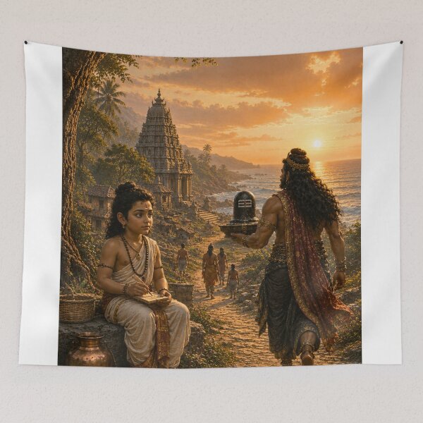 Item preview, Lord Ganesha and Ravana – The Sacred Atma Linga Series. The Divine Disguise – Lord Ganesha Appears as a Young Brahmin Boy designed and sold by Homyar.