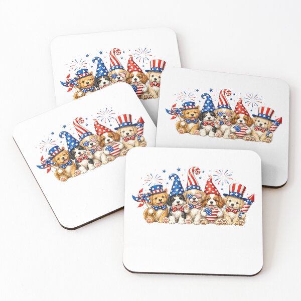 Item preview, 4th of July Cute dogs American Flag Vintage dog Lover designed and sold by QuiteOrbit.