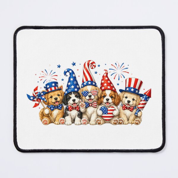 Item preview, 4th of July Cute dogs American Flag Vintage dog Lover designed and sold by QuiteOrbit.